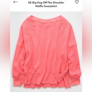 American Eagle NWT Off Shoulder Waffle Sweatshirt size XL